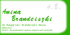 amina brandeiszki business card